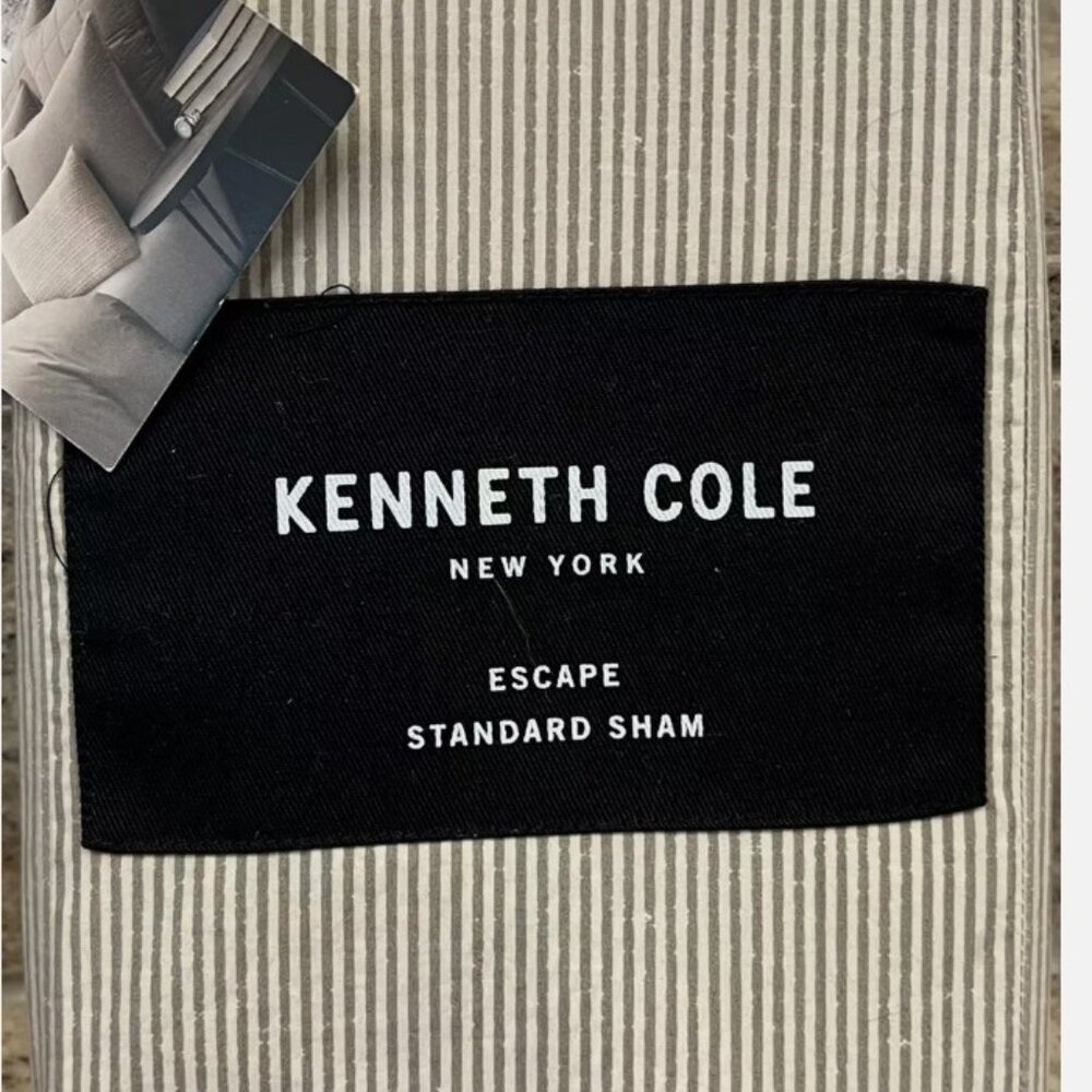 Kenneth Cole Escape Taupe Stripes Standard Sham Pillow Sham
